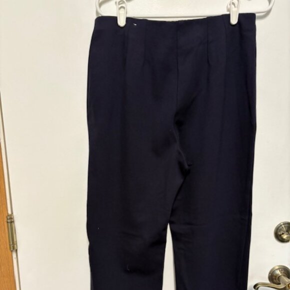 COLDWATER CREEK CLASSIC FIT NAVY KNIT ELASTIC WAIST PANTS. COMFORABLE! SZ. M - Picture 1 of 3
